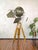 Green Model 612 The Sputnik Movie Spotlight on Wooden 101 Ama Tripod Floor Lamp by Mole Richardson, 1950s For Sale - Image 8 of 18