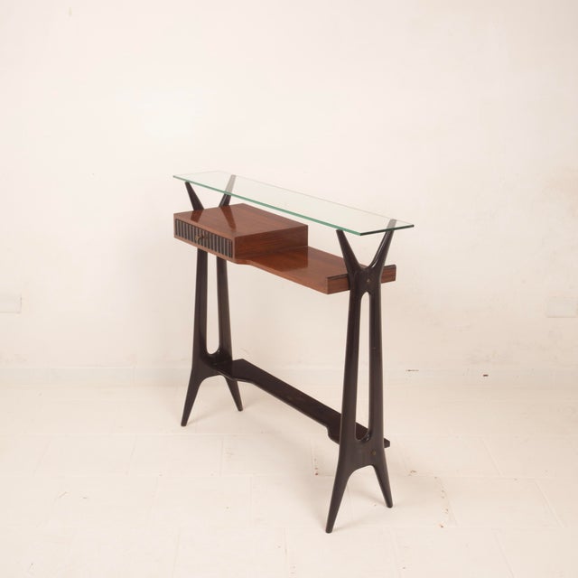 1950s Mid-Century Modern Italian Rosewood Console Table, 1950 For Sale - Image 5 of 18
