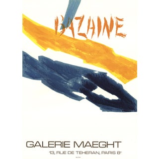 1974 Jean Rene Bazaine 'Galerie Maeght' Modernism Blue, Yellow, White France Lithograph For Sale