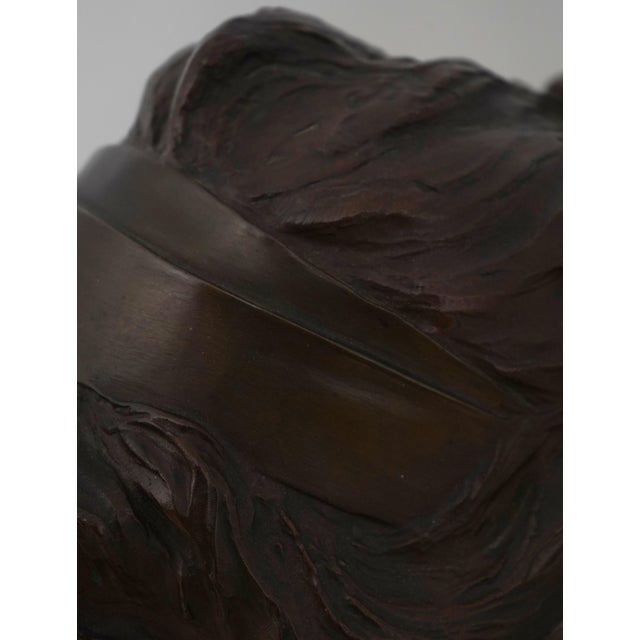E. Vallanis 19th Century Bronze Bust of Woman on Pedestal - Signed For Sale In Philadelphia - Image 6 of 12