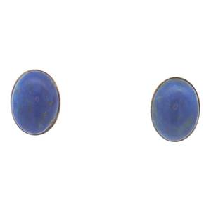 Late 20th Century Pair of Lapis Cabochon Earrings