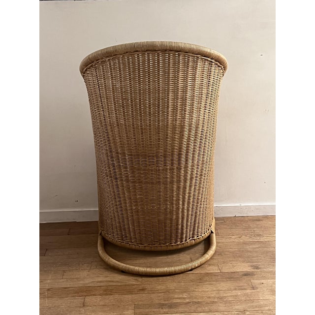 Metal Structure & Rattan Wicker Chair For Sale - Image 3 of 6