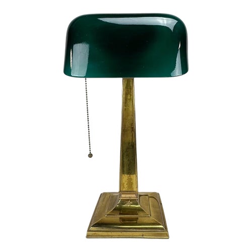 Brass Emeralite Antique Emeralite Bankers Desk Lamp 8734 By