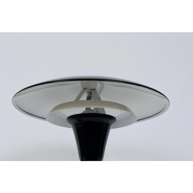 Metal 1960s Art Specialty Co. Black & White "Flying Saucer" Desk Lamp For Sale - Image 7 of 12