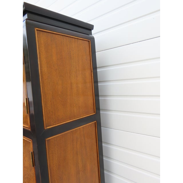 Century Chinoiserie Chin Hua Hollywood Regency Burlwood Tall Armoire 6617 For Sale - Image 14 of 18