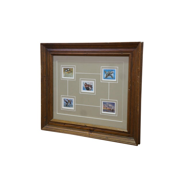 Realism 1980s Ducks Unlimited Indiana Migratory Wildlife Waterfowl Ducks Signed Stamps 18" For Sale - Image 3 of 12