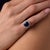 1990s Vintage Gia 4.00 Carat Sapphire Diamond 18k White Gold Cluster Ring, Size 5 For Sale - Image 5 of 6