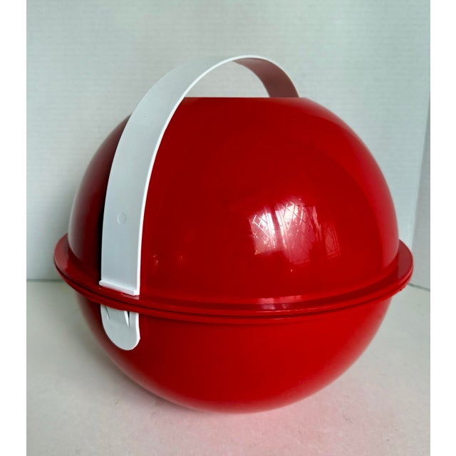 Red 1970's Space Age Ingrid “Party Ball” Picnic Set in Red Sphere Carrying Case For Sale - Image 8 of 10