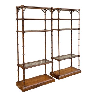 1970s Lane Altavista Faux Bamboo Open Etageres or Display Cases For Sale