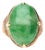 10 Carat Vintage Natural Jadeite Jade in Carved 18k Gold Oval Ring, Size 6 For Sale