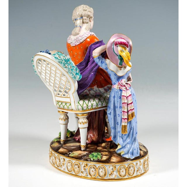 Rococo Rococo Porcelain Love and Indulgence Figurine Group by J.C. Schoenheit for Meissen, 1840s For Sale - Image 3 of 10