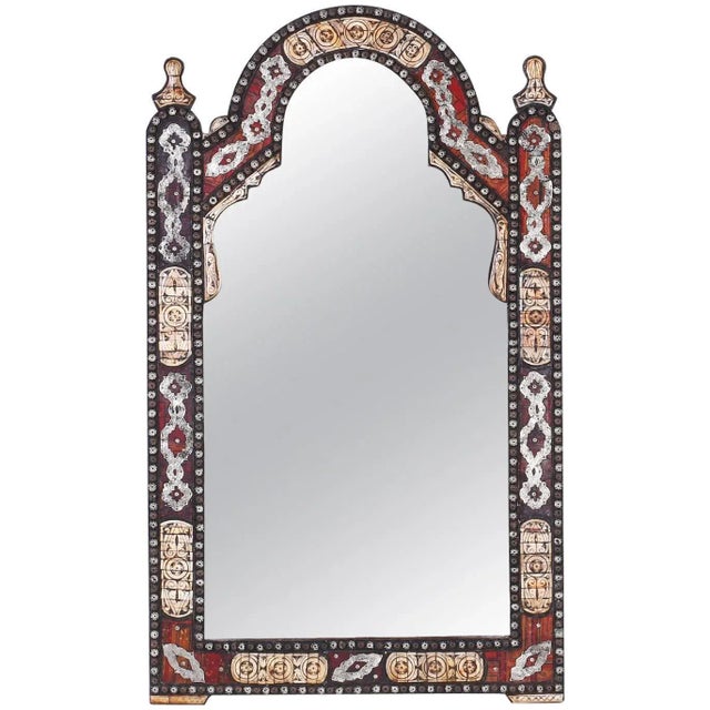 Metal Large Antique Turkish Mirror For Sale - Image 7 of 7