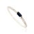 14k Gold Natural Baguette Blue Sapphire Diamond Stacking Thin Band Ring Size 9 For Sale - Image 4 of 16