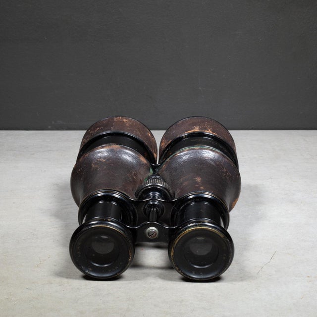 19th C. Lemaire Fabt Paris Expandable Leather Wrapped Binoculars c.1880 For Sale - Image 4 of 9
