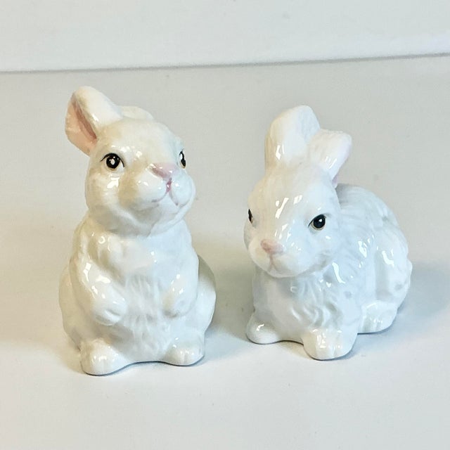 1950s Vintage Boho Chic Arts & Crafts Ceramic Bunny Figural - A Pair For Sale - Image 4 of 15