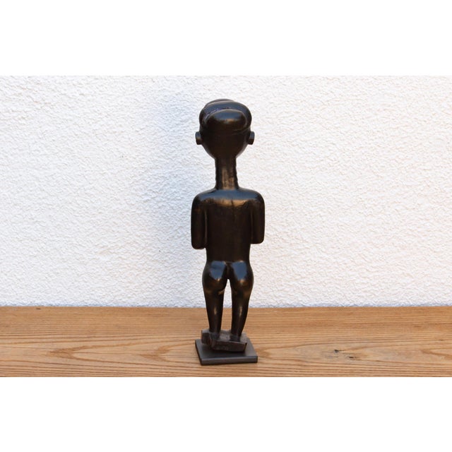 Wood Dark Patinated African Baule Female Figure For Sale - Image 7 of 8