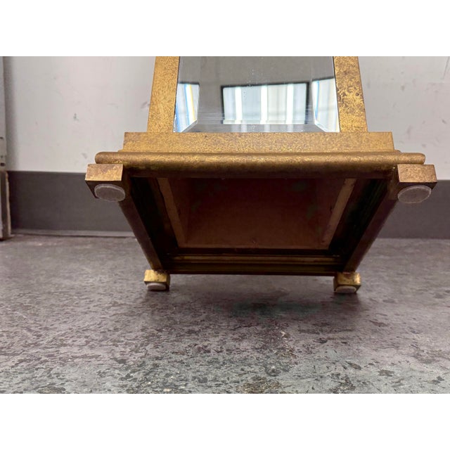 Vintage Metal + Mirrored Column Pedestal For Sale - Image 12 of 12