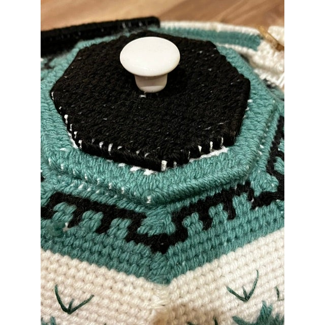 Mid-Century Modern Vintage Crochet Tea Pot Cozy For Sale - Image 3 of 14