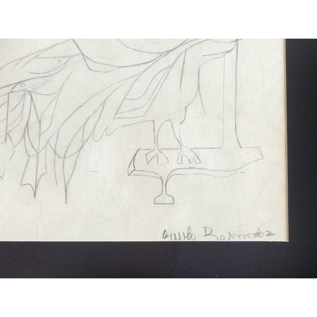 Late 20th Century Cundo Bermudez Pencil Drawing, Cuban American Master For Sale - Image 5 of 11