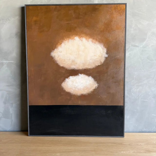 Early 21st Century One of a Kind Hand Painted Cloud Art in Wood Frame For Sale - Image 5 of 10