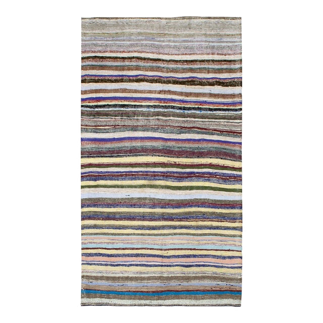 Vintage Turkish Decorative Rag Rug - 5`7" X 9`9" For Sale