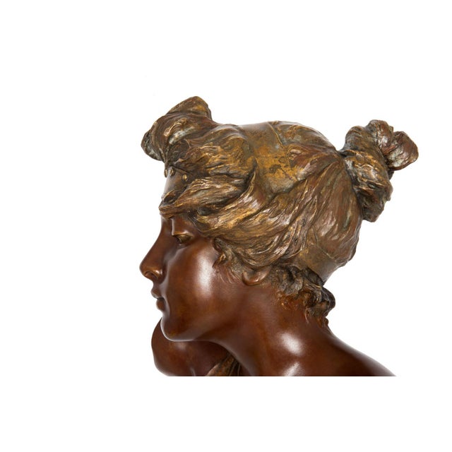 Emmanuel Villanis Bronze Sculpture Bust of Thais For Sale - Image 14 of 17