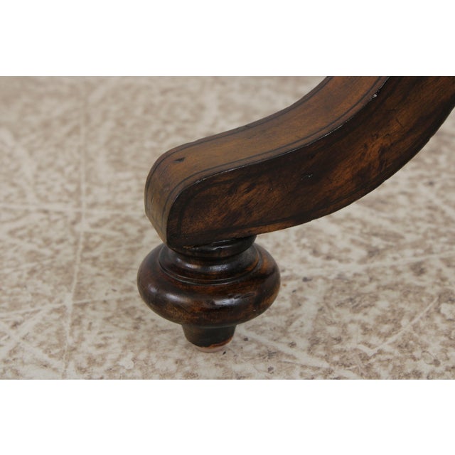 Maitland Smith Round Mahogany Pedestal Lamp Table For Sale - Image 10 of 16
