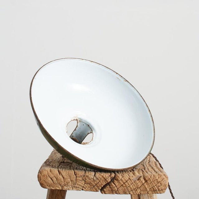 Green Enamel Pendant Light from Coolicon, 1940s For Sale - Image 3 of 5