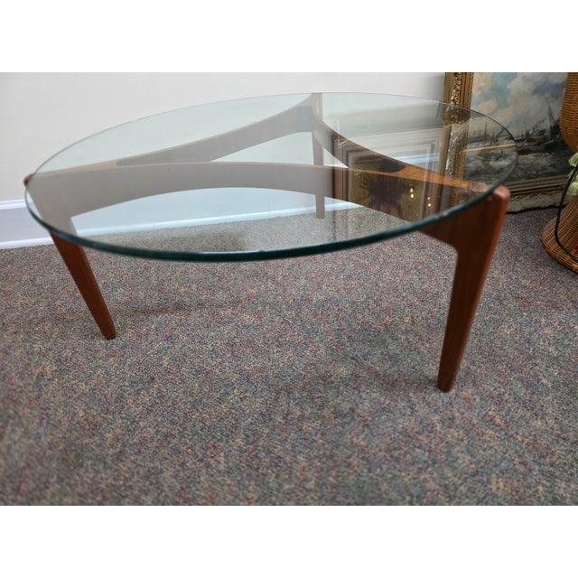 Mid-Century Modern 1960s Midcentury Modern Teak Coffee Table by Sven Ellekaer for Christian Linneberg 39" For Sale - Image 3 of 10