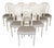 Set of 10 Maison Jansen Balloon Back Paint Decorated Distressed Dining Chairs For Sale