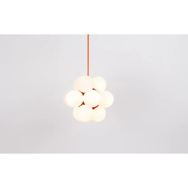 Gold Sputnik Orange Pendant Light Opal Glass from Kaiser Idell / Kaiser Leuchten, Germany, 1970s For Sale - Image 8 of 11