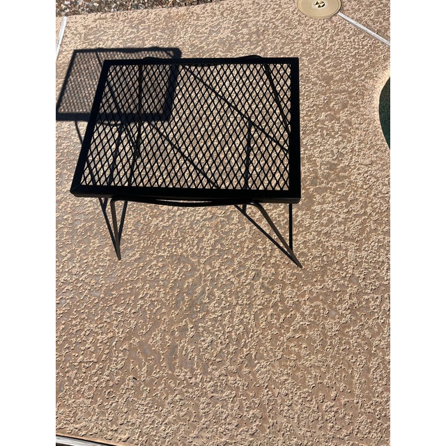 Metal Vintage Wrought Iron Mid-Century Modern End Table For Sale - Image 7 of 8