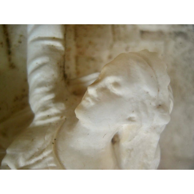 White Virgin Mari and Child Meershaum Bas Relief Frame 19 Century For Sale - Image 8 of 10