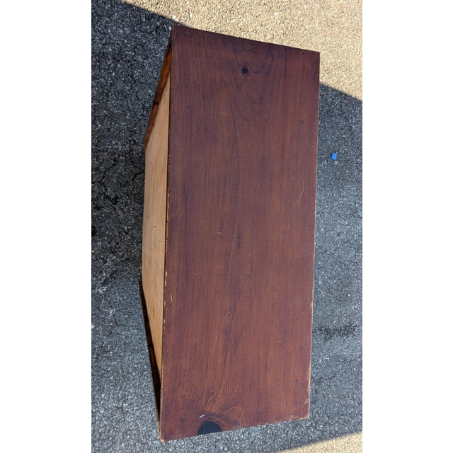 Brown Mid 20th Century Modern Solid Wood Low Bookshelf Bookcase For Sale - Image 8 of 10