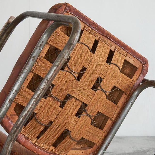 Set of Tubular Armchairs in Cognac Leather, 1930s For Sale - Image 13 of 14