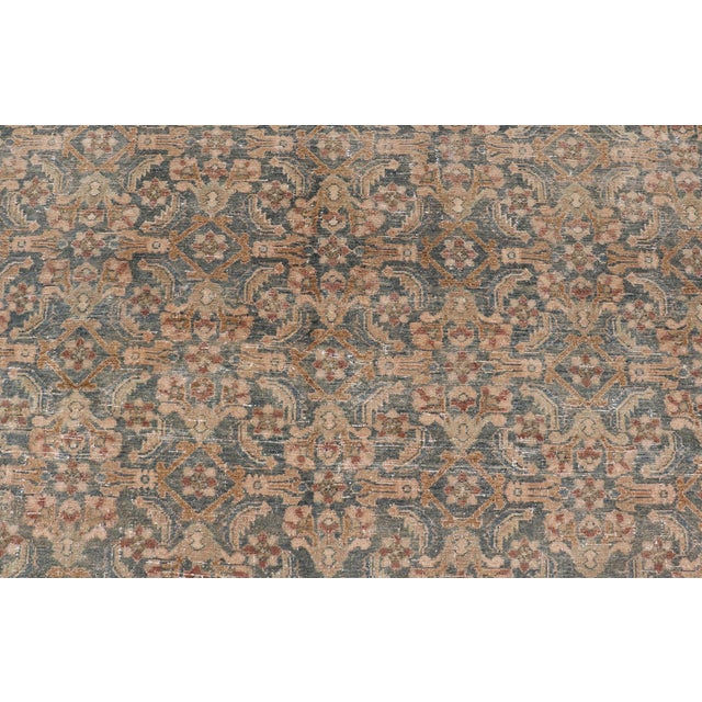Baby Blue Antique Persian Lilihan Rug With Soft Blue Field and Allover Floral Design For Sale - Image 8 of 17