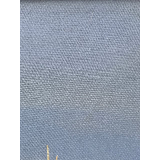Signed Lassetter 1979 Winter Landscape Painting, Grass in Snow, Framed, Morrison-Knudsen Collection For Sale - Image 4 of 12