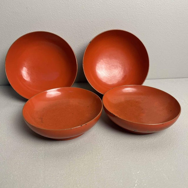 Wood Urushi Rice Bowls with Maki-E Crane Motif, Japan, Set of 2 For Sale - Image 7 of 16