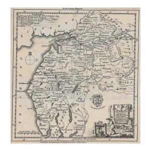 Antique English Map of Cumberland County by Thomas Kitchins