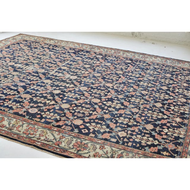 Antique Lattice Design Bordered Rug, 9.11 x 12.6 For Sale In Milwaukee - Image 6 of 11