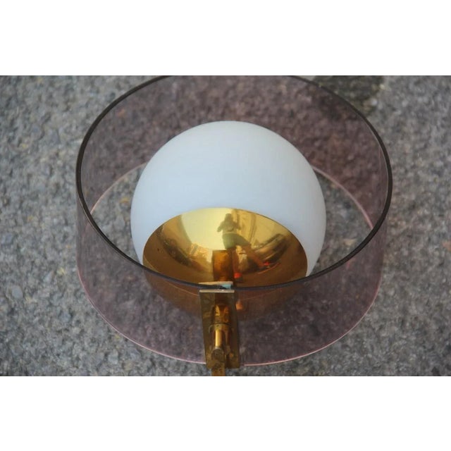 Mid-Century Modern Acrylic Glass and Brass Wall Sconces from Stilux Milano, 1960s, Set of 2 For Sale - Image 6 of 8