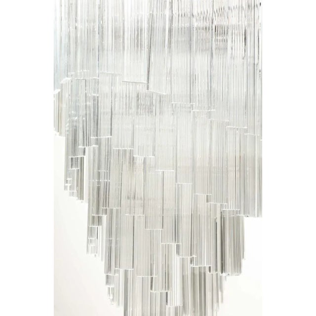 Mid-Century Modern Midcentury Italian Hand Blown Glass Chandelier With Glass Panes C. 1960 For Sale - Image 3 of 9