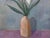 Mid-Century Modern 'Lilies in a Vase' Vintage Original Still Life Oil Painting, Framed For Sale - Image 12 of 13