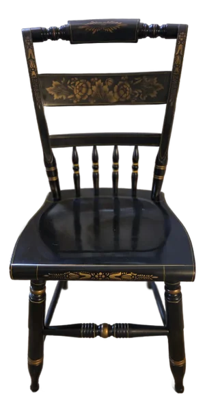 Late 20th Century L. Hitchcock Black Harvest Inn Side Chair