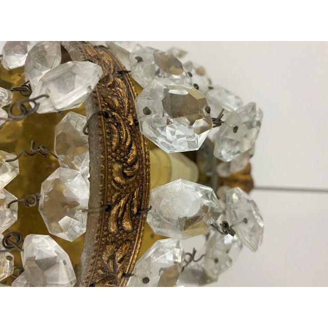 Gold Sconce in Metal, Brass and Glass, France, Early 20th Century For Sale - Image 8 of 10