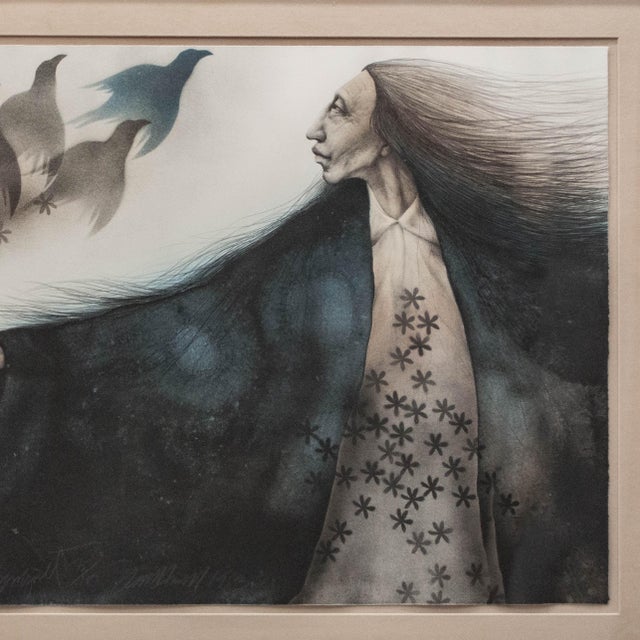 Large original Frank Howell (1937-1997) lithograph titled "Bouquet", signed by the artist in the lower left corner and...