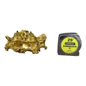Superb French Rococo Style Bronze Double Inkwell for Desk