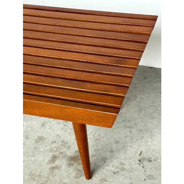 Wood Midcentury Diminutive Slat Bench or Table in the Style of George Nelson For Sale - Image 7 of 10