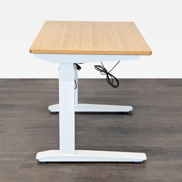 2010s Fully Jarvis 36” Adjustable Height Standing Desk With Bamboo Top and White Frame For Sale - Image 5 of 9