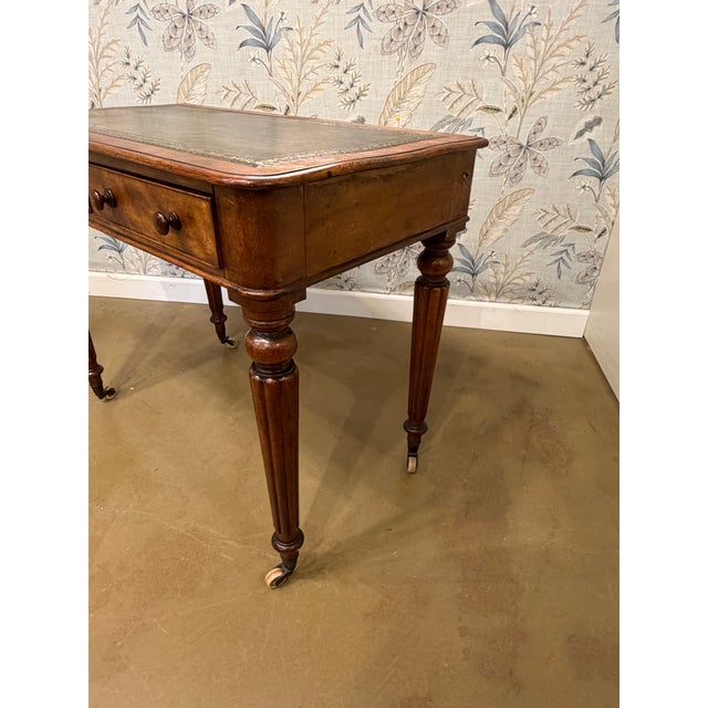 19th Century English Leather Top Desk For Sale - Image 10 of 13